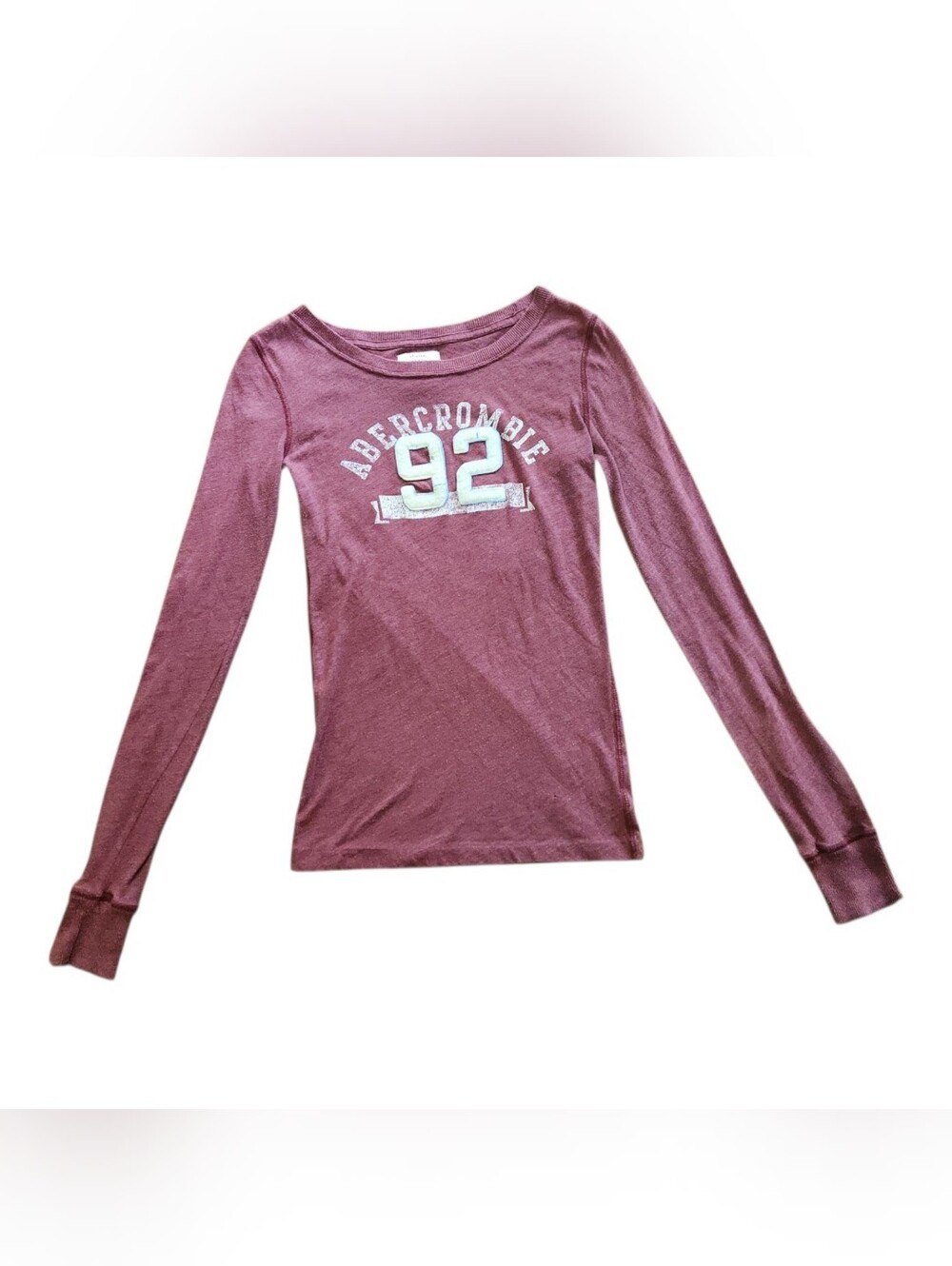 Vtg Abercrombie & Fitch Y2K Puff Print Long Sleeve Size Medium Preppy Logo 2000s